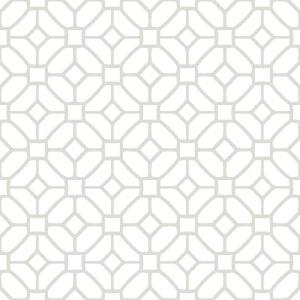 플로어팝스 격자형 벗겨 붙이는 바닥 타일, 화이트 및 오프화이트, 기하학적 비닐 12 x 12인치, 10개입 묶음