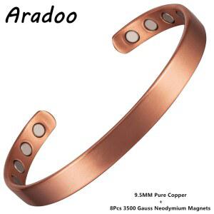 팔찌용 자석 ARADOO 미니멀리스트 디자인 마그네틱 구리 팔찌 커프 우아한 순수 남녀공용 쥬얼리 선물