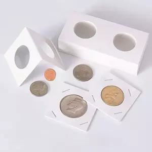 코인 동전 보관 종이 홀더 50p 수집품 화폐 주화 보관