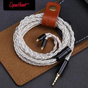 OPENHEART 8 코어 실버 도금 구리 이어폰 케이블 교체 3.5mm/2.5mm/4.4mm MMCX/0.78 2Pin/QDC 밸런스 리뉴
