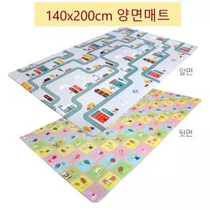 아이방 놀이용 쿠션매트 층간소음방지 140x200 양면 운전도로 놀이방매트 셀프시공 아동