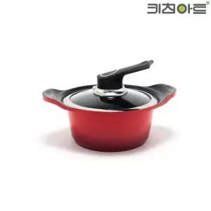 스터닝팩토리 키친아트 세라믹냄비S 16cm 양수 통주물냄비 레드 예 예쁜냄비 주방소품 찌개 예쁜그릇