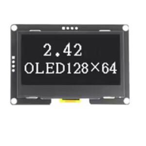 고대비 2.42인치 OLED 디스플레이 모듈 - I2C/SPI 인터페이스용, 128X64 해상도, 흰색 배경
