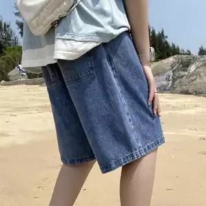 반바지 데님 밴딩 팬츠 여름바지 5부팬츠 청바지 5부 버뮤다 청 와이드