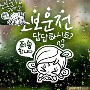 초보운전 반사시트지 차량용알림스티커 뒷유리스티커