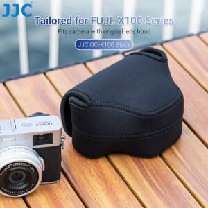 JJC 카메라 케이스 파우치 후지필름 X100VI 가방 X100V X100F X100S X100T 소프트 블랙 휴대용 케이스 후지필름 X100 시리즈용