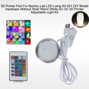 밤부랩 LED 램프 키트 001 DIY 모델 하드웨어쉘 제외호환용 3D 프린터 부품  백색 DC 5V 조절 가능 조명