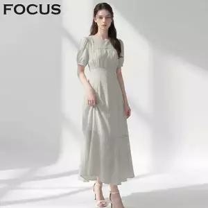 포커스 셔링 퍼프 소매 플레어 원피스_VFI6M1OP3721