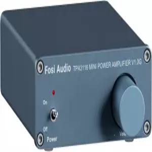 Fosi Audio V1.0G 2채널 클래스 D 미니 스테레오 앰프 가정용 스피커용 TPA3116 50W x 2 전원 공급 포함