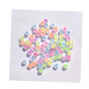 이니셜팔찌 형광 비즈 100pcs