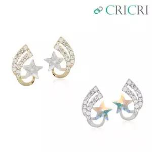 CRICRI 크리스탈 제작 슈팅스타 은침 귀걸이