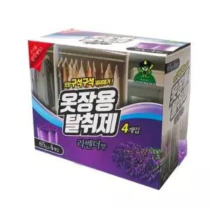 [제이큐]산도깨비 라벤다향 옷장용 냄새 탈취제 65g 4개입
