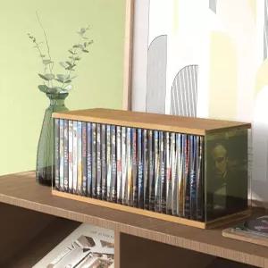 레트로 호두색 MDF DVD 보관함 홀더 비디오 게임 랙 블루 레이 타워 미디어/영화 케이스/VHS 박스/비디오