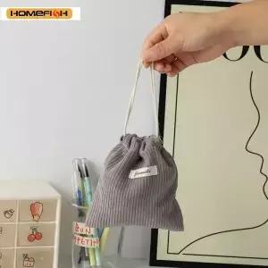 홈피쉬 코듀로이 드로스트링 백 크리스마스 선물 사탕 보석 화장품 동전 열쇠 정리 가방 포장 보관 파우치
