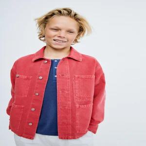 국내배송 ZARA 자라 주니어 키즈 STORIESZ 캔버스 오버셔츠 레드 7446610600 2133033