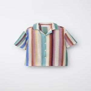 국내배송 ZARA 자라 주니어 키즈 크로셰 스트라이프 셔츠 4333501104 2133004