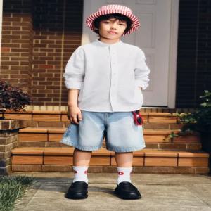 국내배송 ZARA 자라 주니어 키즈 린넨 및 코튼 혼방 차이나 칼라 셔츠 화이트 5644550250 2132979