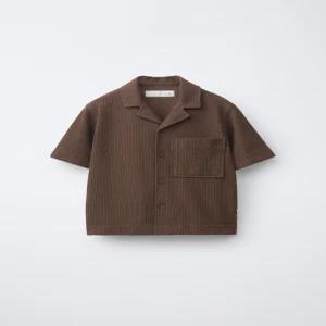 국내배송 ZARA 자라 주니어 키즈 텍스처 러스틱 셔츠 초콜렛 3183405717 2132970