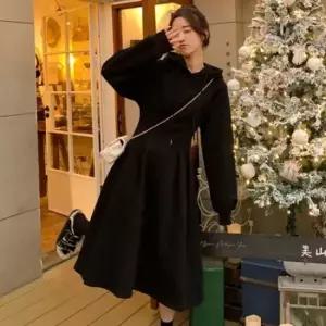 스터닝팩토리 데일리 후드티 플레어스커트휴양지 롱핏 원피스룩 바캉스 긴소매 박시핏 롱원피스