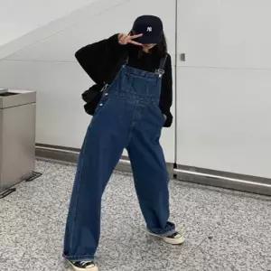 [라일리여성의류] Rly 오버롤 청 여성 멜빵바지 와이드핏 점프수트 데님