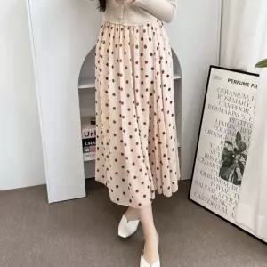 치마 밴딩 여자 도트 포인트 여성 가을 러블리 하의 간절기 데일리 패턴 여름 땡땡이 쉬폰 패션 스커트 봄