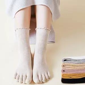 여성발가락양말 예쁜 레이스 부드러운 원단 귀여운 여성 발가락 양말