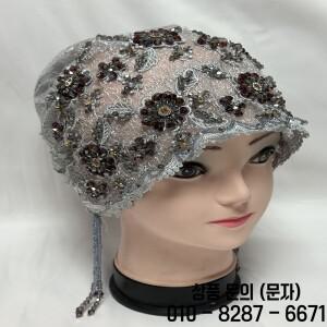고급 패브릭 2025 여성을위한  수제 비즈 터번 모자 이슬람 Headscarf Chemo 아프리카 보닛