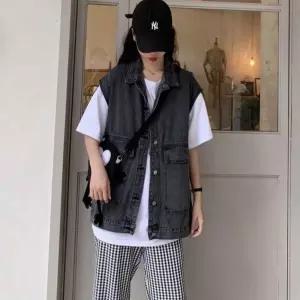 (올핀)여자 데님조끼 빈티지 여름 2컬러 조끼자켓