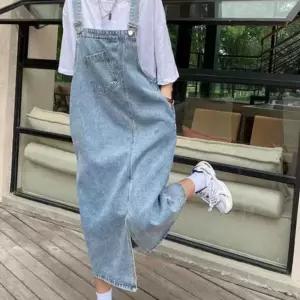 (다올)데일리 언발란스 데님 원피스 멜빵