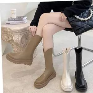 봄신상구두 낮은굽 통굽부츠 여성 캐주얼한 부츠 발편한 봄부츠