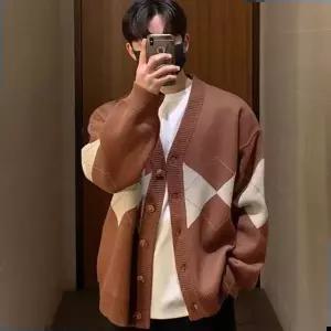 남성 브이넥 훈훈 댄디 널널 오버핏 가디건 자켓