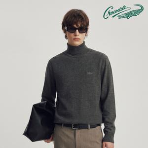 크로커다일남성 미니멀 조직 롱 터틀 니트 CDAABTP9791