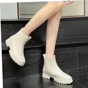 캐주얼부츠 베이직 키높이 굽 캐주얼 칼라 레인부츠 첼시부츠