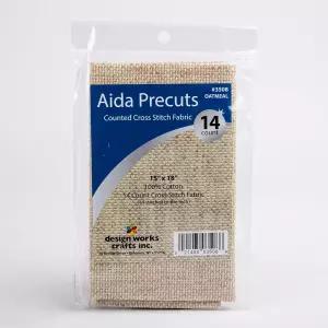 Counted Cross Stitch용으로 미리 재단된 DesignWorks Ink 14 Aida 원단 - 오트밀 골드