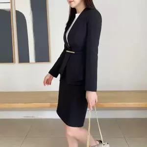 여자 H라인 스판 믹스 슬림 오피스룩 면접 치마_X