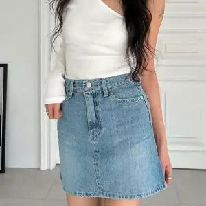 여자 논스판 워싱진 슬림핏 데님스커트 치마_X