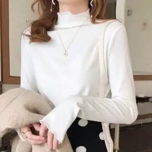 [라일리여성의류] Rly 7컬러 소프트터치 웜 목폴라 티 물결 컷 여성목