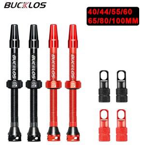BUCKLOS 40/44/55/60/65/80/100mm 튜브리스 밸브 Presta MTB 도로 자전거 타이어 젖꼭지 CNC 알루미늄 합금