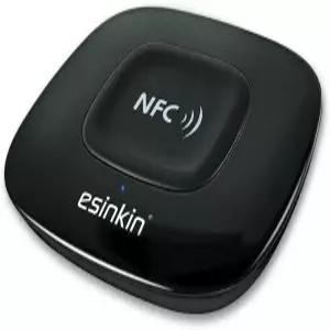 HD 뮤직 스테레오 사운드 시스템용 Esinkin 블루투스 수신기 무선 오디오 어댑터 4.0(NFC 지원)