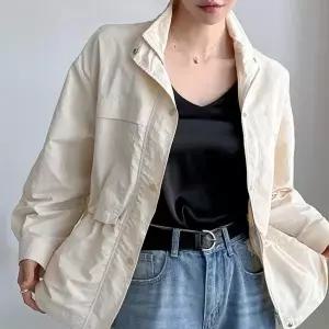 여성 바람막이 아노락 하이넥 단추 자켓 재킷 외투_X