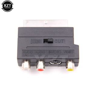 고품질 21 핀 RGB Scart-3 RCA S-비디오 AV TV 어댑터 Scart-컴포지트 오디오 커넥터 텔레비전 프로젝터