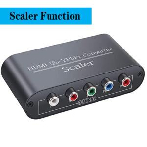 스케일러 포함 HDMI to RGB 컴포넌트, 5RCA YPbPr 비디오 및 RL 오디오 컨버터, HDTV 모니터 프로젝터용 HD
