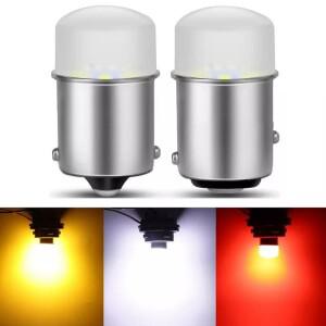 1X P21W 5W LED 전구 1156 BA15S BAY15D Led 자동차 신호 램프 R10W DRL 주간 러닝 라이트 12V 흰색 빨간색