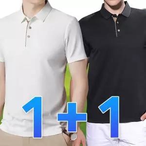쿨티셔츠 1+1 골프 상의 무지 카라 반팔티 PK 티셔츠 남자 남성 쿨링