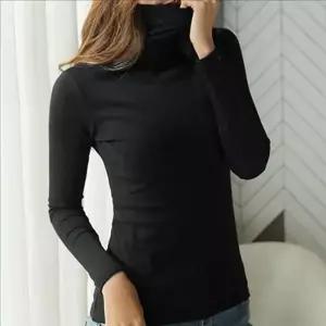[라일리여성의류] Rly 따뜻한 기모 슬림 목폴라 티 데일리 무지 여성