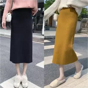 [라일리여성의류] Rly 여성 겨울 골지니트 롱치마 일자핏 밴딩스커트 5