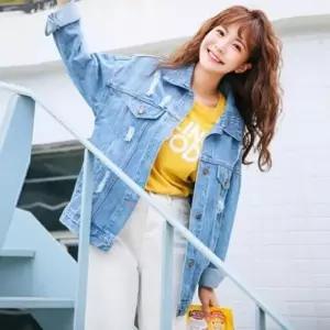 [라일리여성의류] Rly F11796 남녀공용 2컬러 오버핏 청 데님 자
