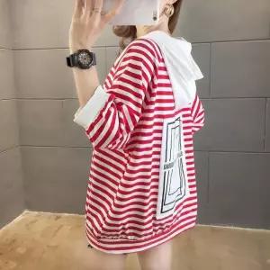 [라일리여성의류] Rly S25205 오버핏 등레터 스트 롱후드티셔츠 남