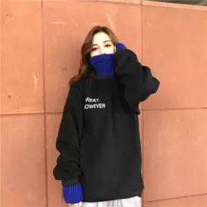 [라일리여성의류] Rly W8510 니트덧댐 목 폴라 기모 맨투맨 티셔츠