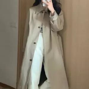 [라일리여성의류] Rly 여성 베이직 트렌치 코트 소매 안쪽 체크배색 오